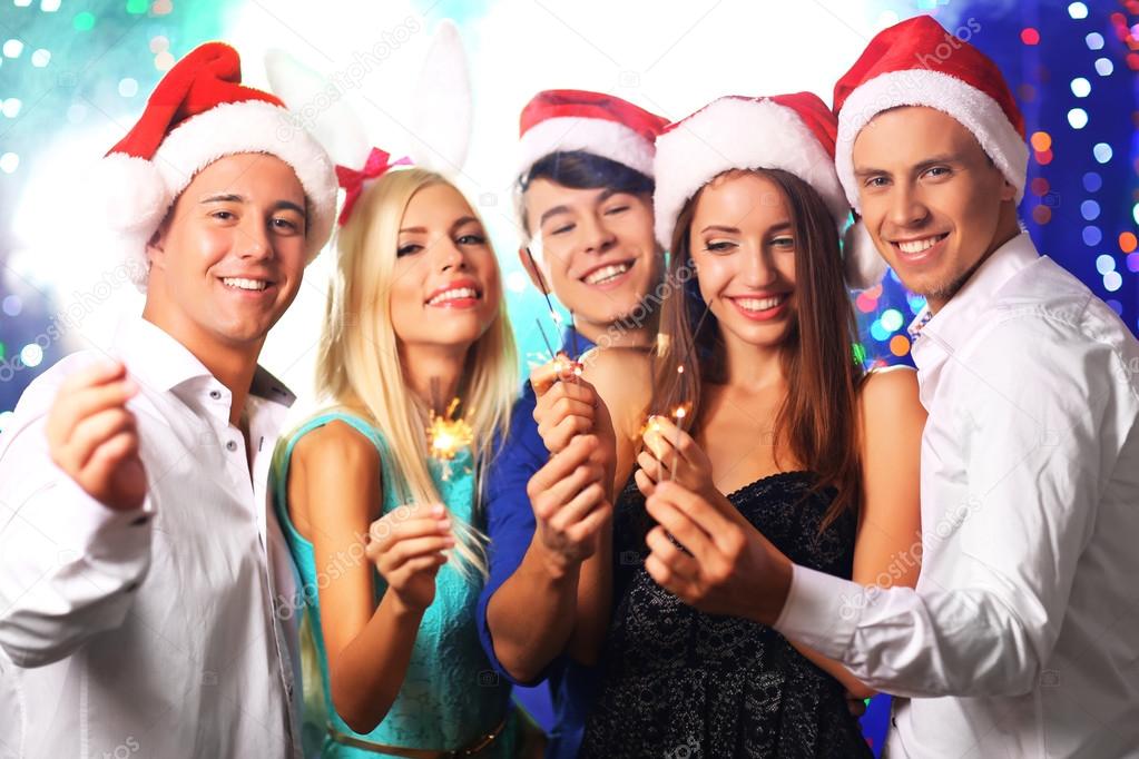 People celebrating Christmas