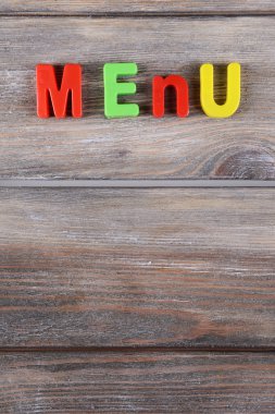 Tahta kaplamalı yazı menüsü