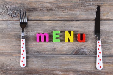 Tahta kaplamalı yazı menüsü