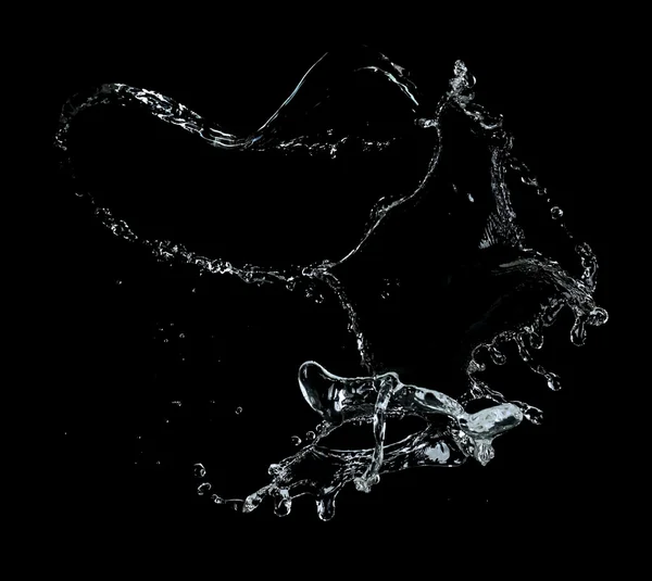 Water splashes on black background — Stock Photo, Image