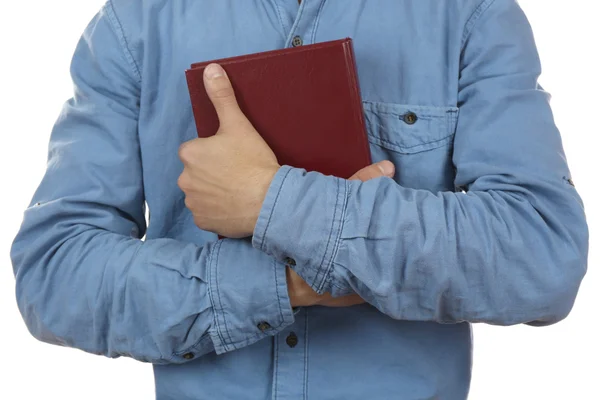 Libro de tenencia del hombre — Foto de Stock