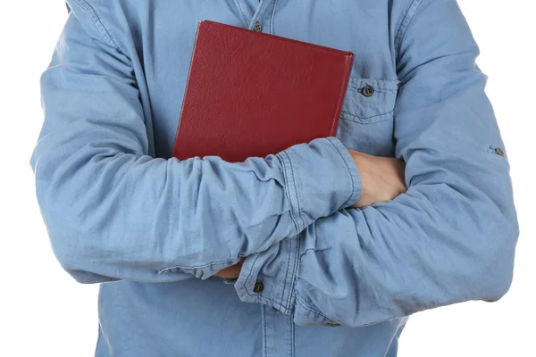 Man bedrijf boek — Stockfoto