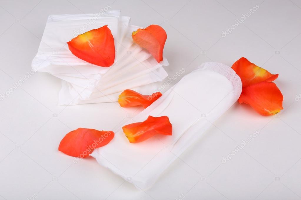 Sanitary pads and rose petals