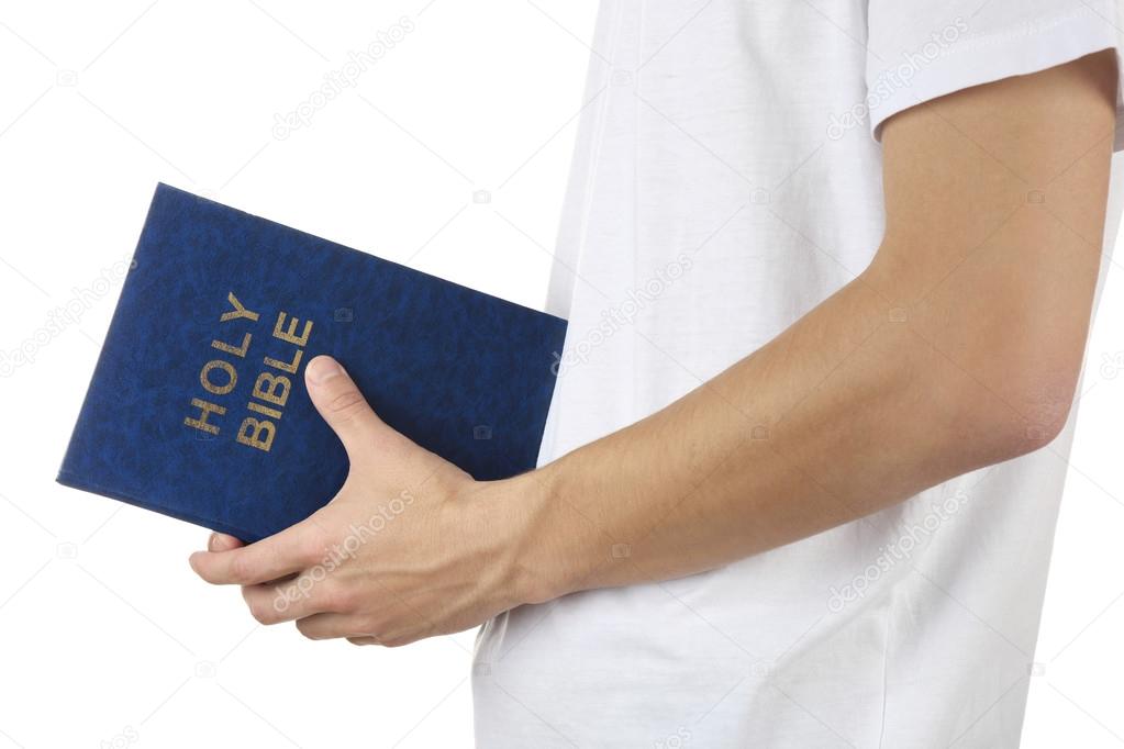 Man holding Bible