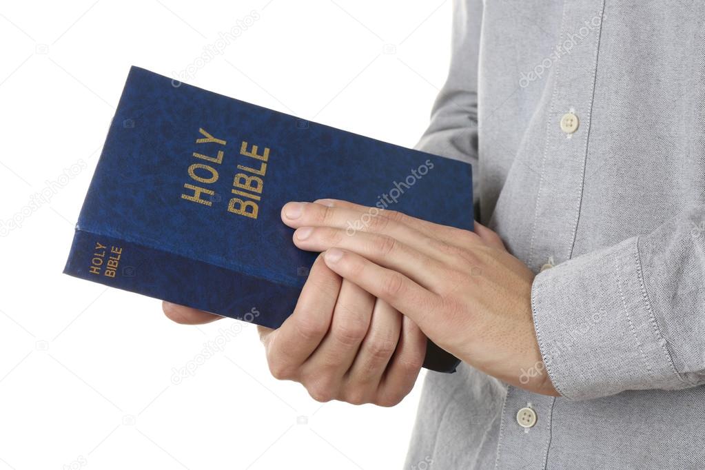 Man holding Bible