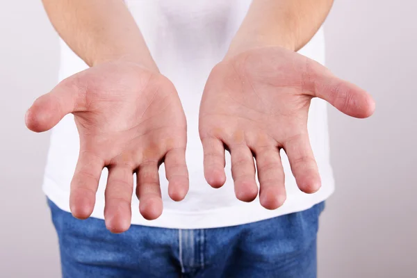 Man hands isolated on white — Stock Photo, Image