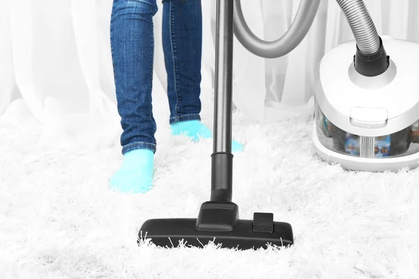 Female with Vacuum cleaner — Stock Photo, Image