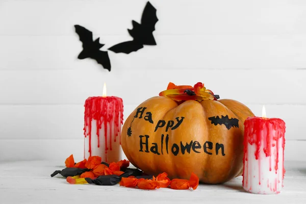 White Halloween pompoen — Stockfoto