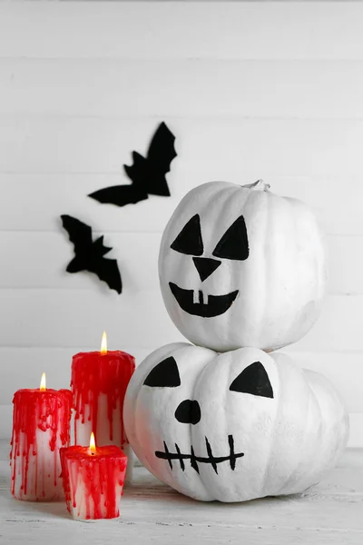 Calabazas de Halloween blancas — Foto de Stock