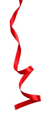 parlak kırmızı saten kurdele