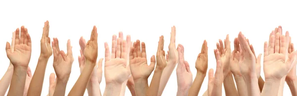 Young people's hands isolated on white — Stock Photo, Image