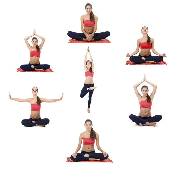 Menina bonita fazendo exercícios de Yoga — Fotografia de Stock