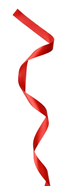 Shiny red satin ribbon — Stock Photo, Image