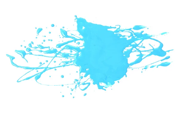 Splash de tinta azul isolado em branco — Fotografia de Stock