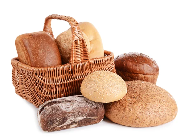 Pão fresco isolado em branco — Fotografia de Stock