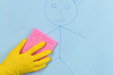 çocuk duvar kağıdı çizim silerek eldiven el