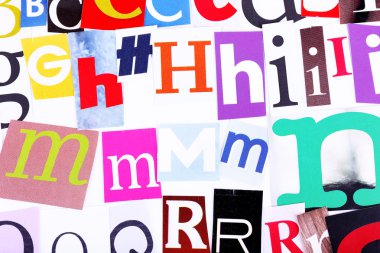 Renkli gazete harf arka plan olarak