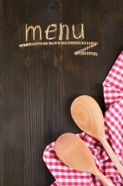 Tahta kaplamalı yazı menüsü