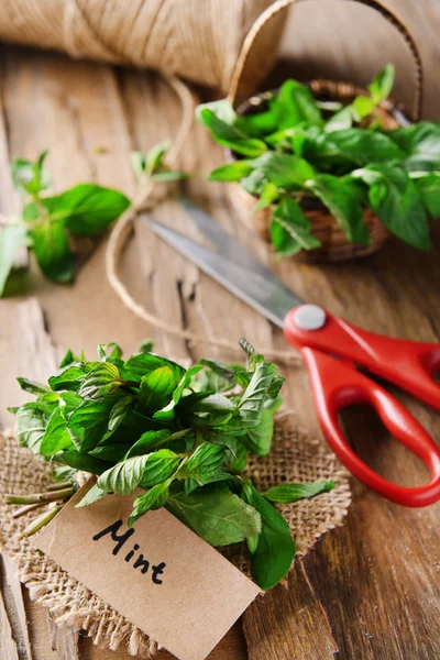 Mint on table close-up — Stock Photo, Image