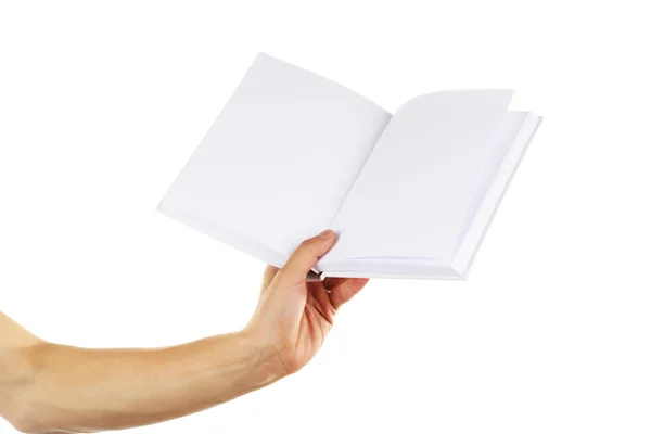 Hand hold white book — Stock Photo, Image