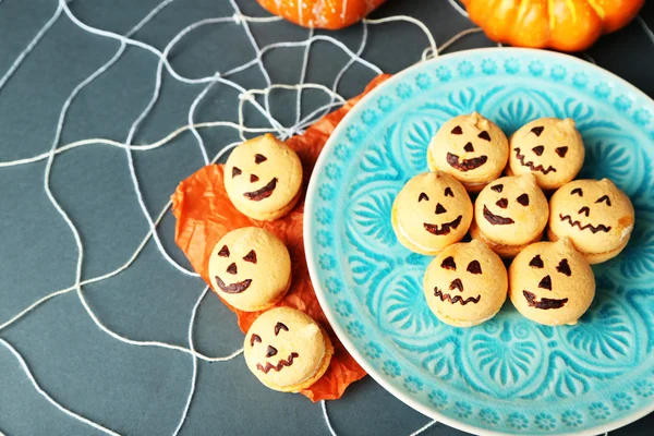 Lezzetli Cadılar Bayramı macaroons — Stok fotoğraf