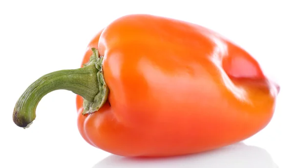 Pimenta laranja isolada em branco — Fotografia de Stock