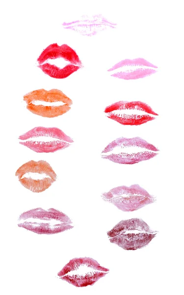 Conjunto de beijos de batom — Fotografia de Stock