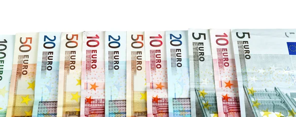 Billetes en euros de colores — Foto de Stock