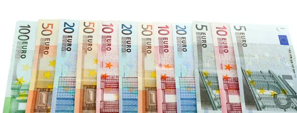 Billetes en euros de colores — Foto de Stock