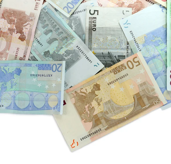 Billetes en euros de colores — Foto de Stock