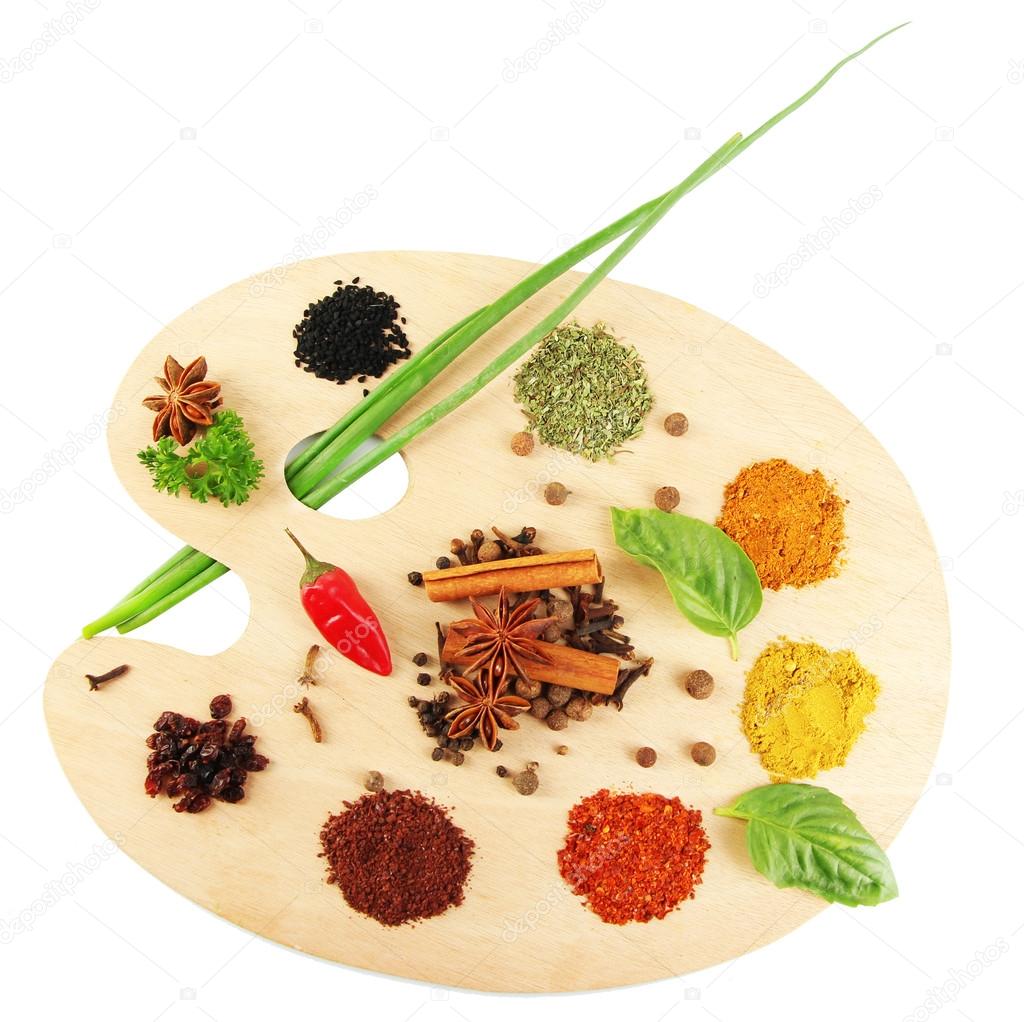 Painting palette with spices