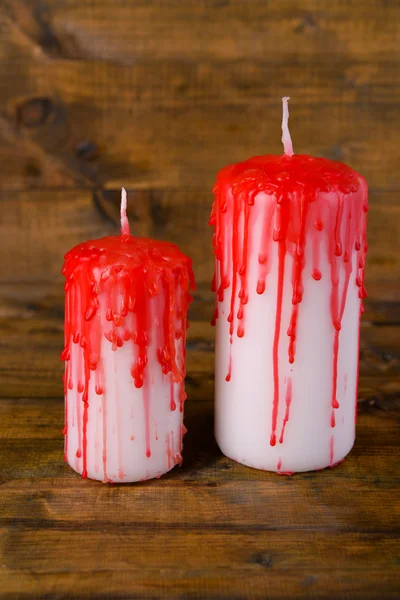 Bloody candles for Halloween holiday — Stock Photo, Image