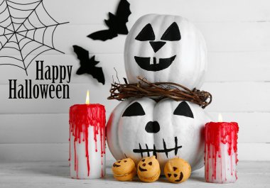 Beyaz Halloween pumpkins