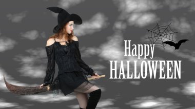 Süpürgeli cadılar bayramı cadısı