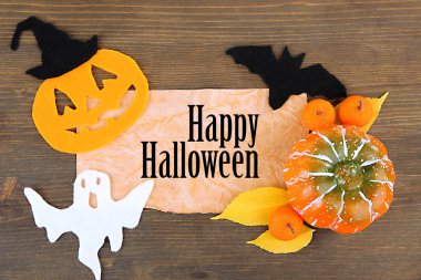 halloween süslemeleri ile eski kağıt