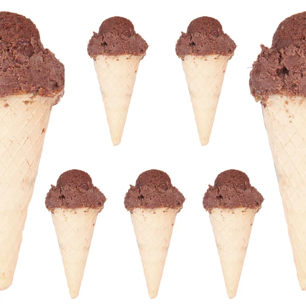 Ice cream hoorn collage geïsoleerd op wit — Stockfoto