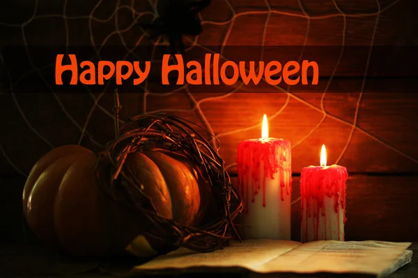 Halloween dekoration med spindel — Stockfoto