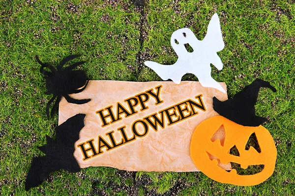 Papel viejo con decoraciones de Halloween — Foto de Stock