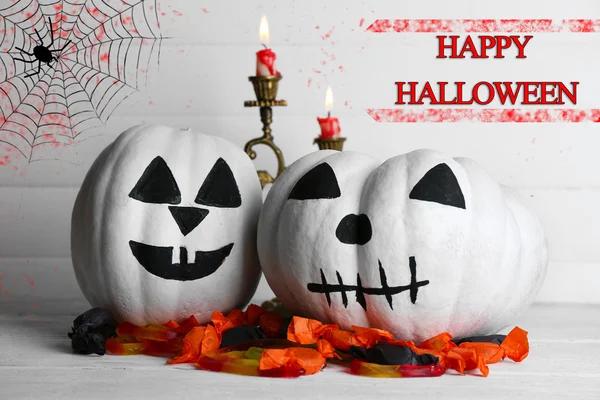 White Halloween pompoenen — Stockfoto