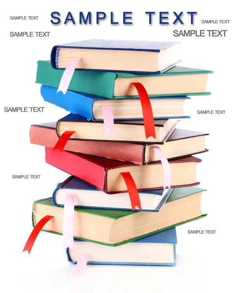 Many books with bookmarks — Stock Photo, Image