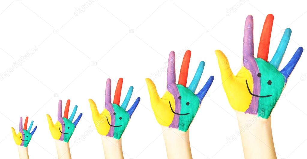 Painted cheerful hands