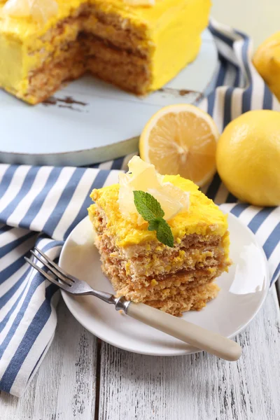 Tasty lemon dessert — Stock Photo, Image