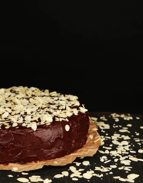 Tasty chocolate cake with almond — Stock Photo, Image