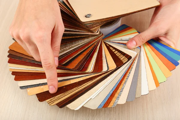 Color palette for furniture on table close-up — Stock Photo, Image