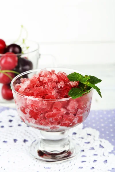 Closeup of cherry granita — Stock Photo, Image