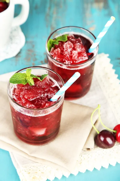 Closeup of cherry granita — Stock Photo, Image