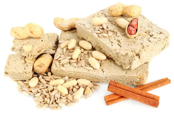 Solros halva med jordnötter — Stockfoto