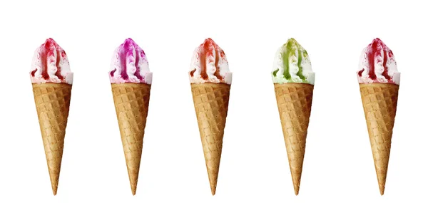 Ice cream horns collage — Stock Photo, Image