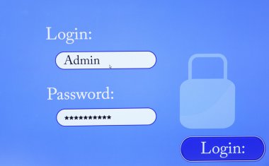 Kullanıcı adı ve şifre monitör ekranında