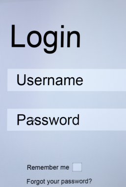 Kullanıcı adı ve şifre monitör ekranında